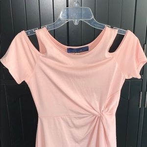 Pink Peeky Shoulder Spring Dress